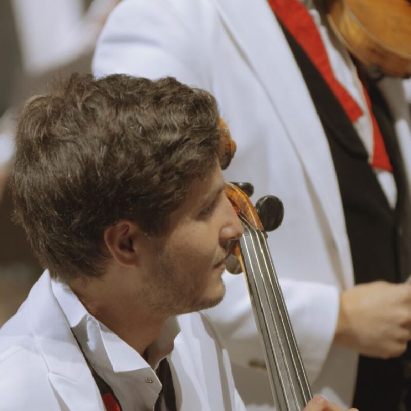 2016 - Noé Natorp playing cello during the Trio and Orchestra concert execution