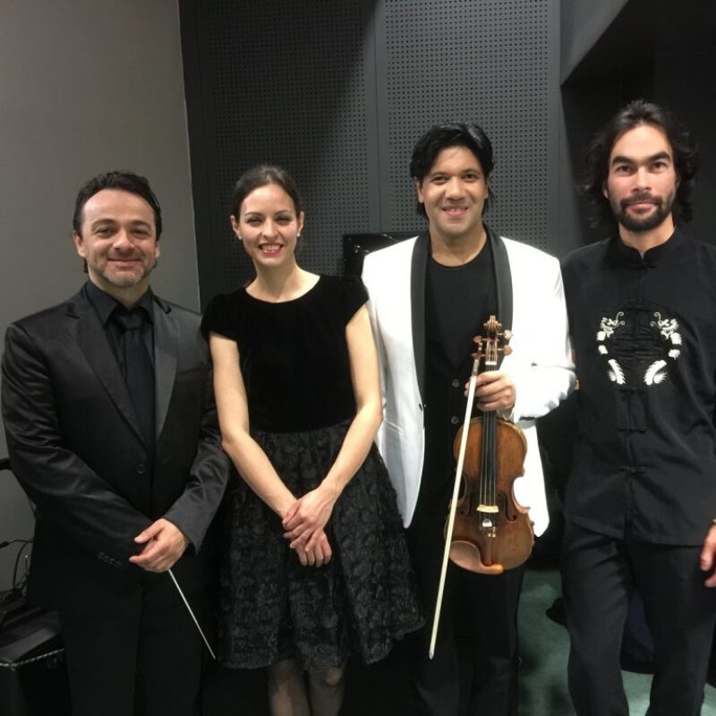 2016 - Before the concert M.Donninelli with Trio Gabriel Fauré (S. Barberi, C. Quatremer and N. Natorp)